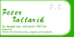 peter kollarik business card